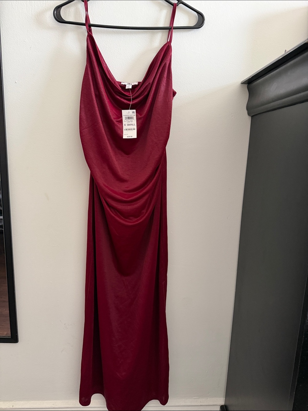Bar III Burgundy Midi Slip Dress